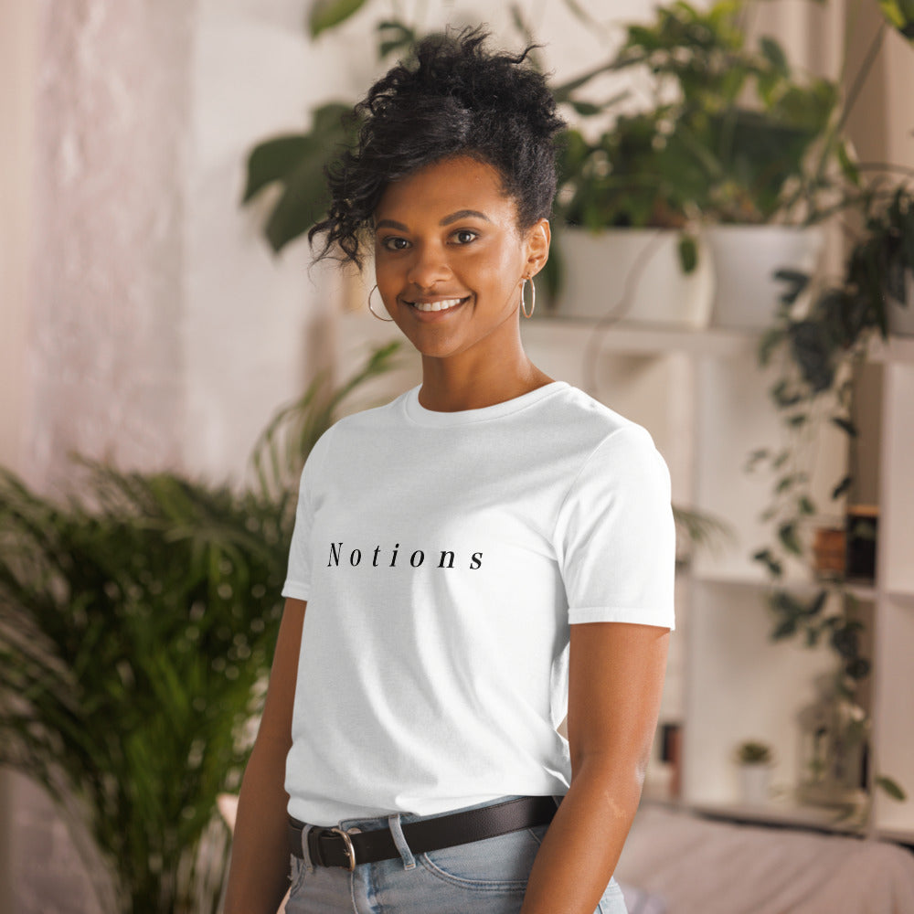 “Notions Minimalist Text Shirt – Soft Unisex Graphic Tee”