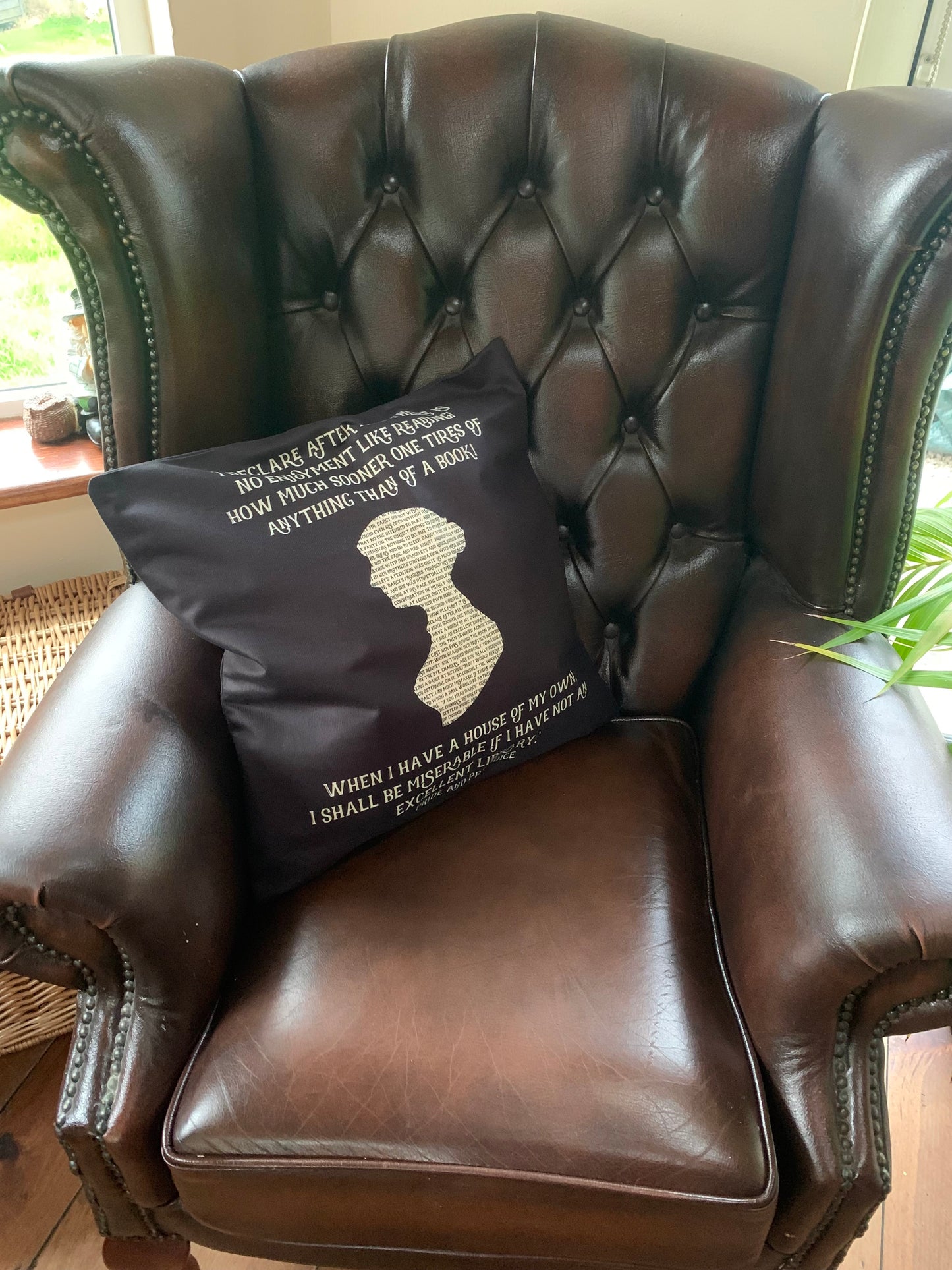 2 x Jane Austen Silhouette Quote Throw Pillow – Book Lover Gift, Literary Reading Cushion with Pride and Prejudice Quote”