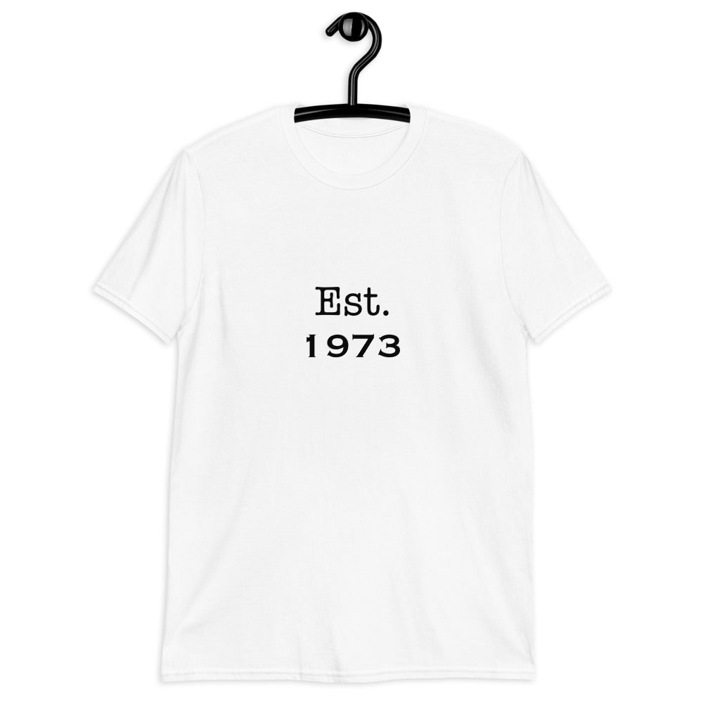 Vintage “EST. 1973” Unisex White T-Shirt | Retro Birthday Year Tee Short-Sleeve Unisex T-Shirt
