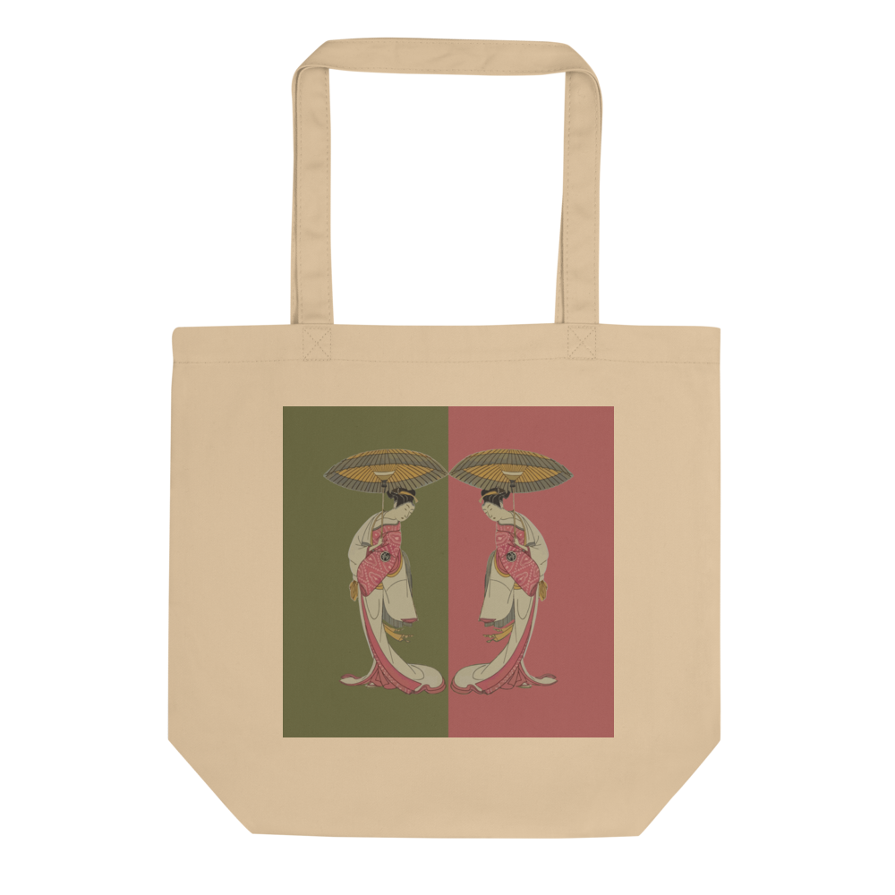 Geisha Reflection Organic Cotton Tote | Japanese-Inspired Eco Bag