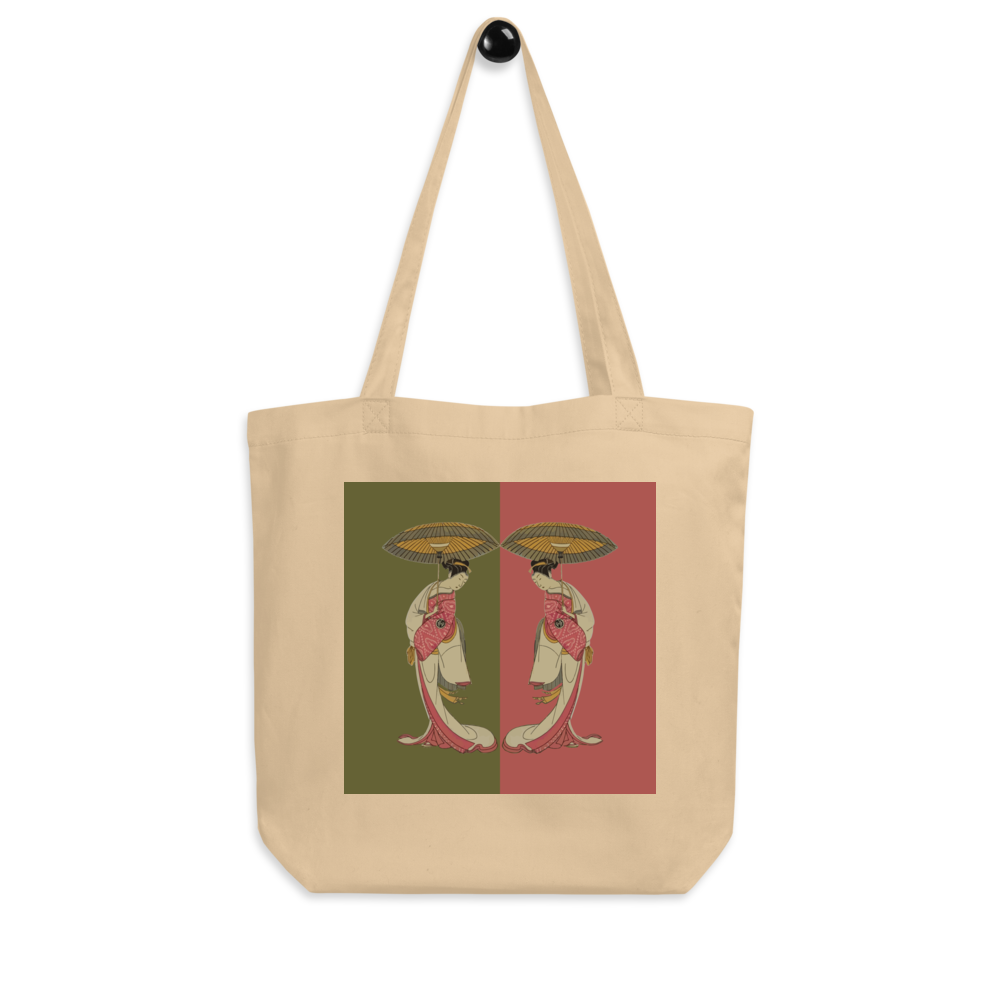Geisha Reflection Organic Cotton Tote | Japanese-Inspired Eco Bag